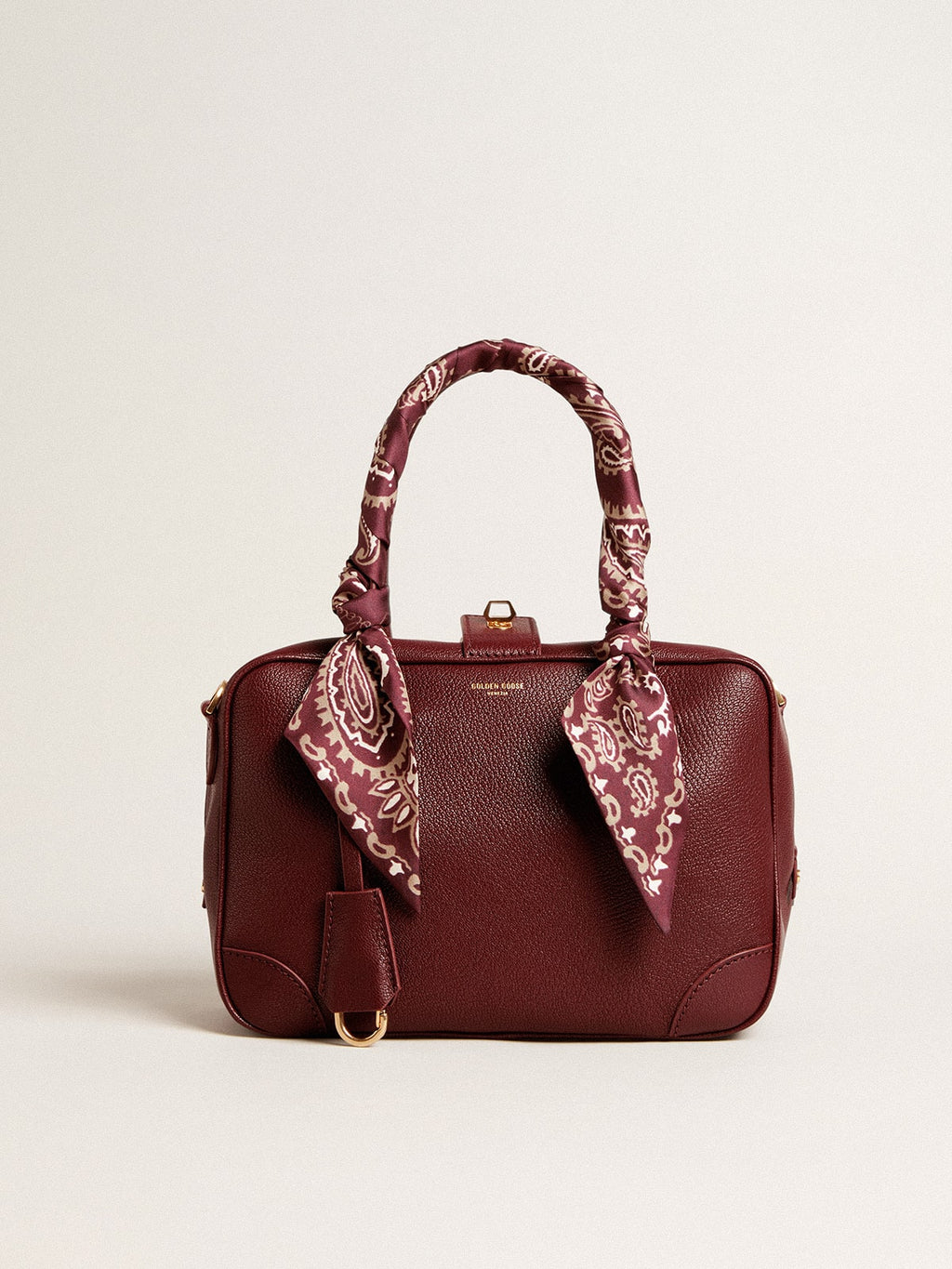 Vita Bag in burgundy sheepskin leather with gold details| Golden Goose