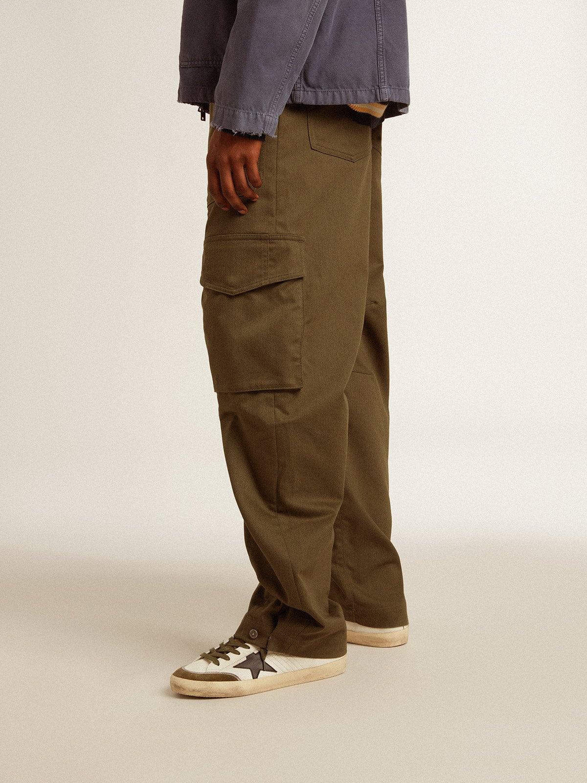 Olive green cargo pants| Golden Goose