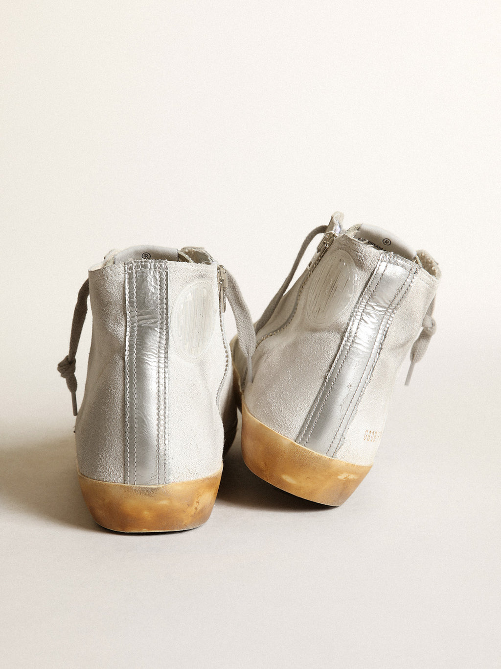 Women's Francy in white suede with black leather star| Golden Goose