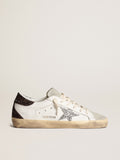 Super-Star with silver star and brown glitter heel tab| Golden Goose