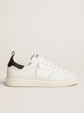 Starter sneakers in white leather with black leather heel tab| Golden Goose