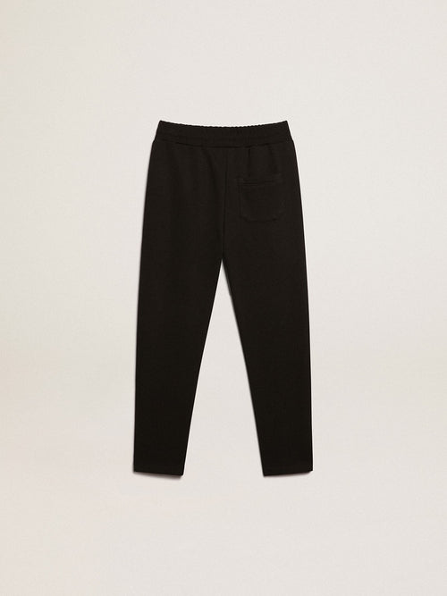 Boys' black joggers with white stars| Golden Goose