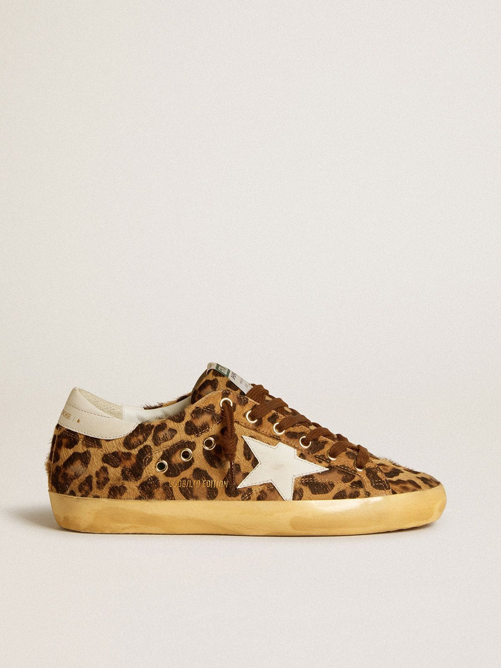 Super-Star LTD in leopard-print pony skin with leather star and heel tab| Golden Goose