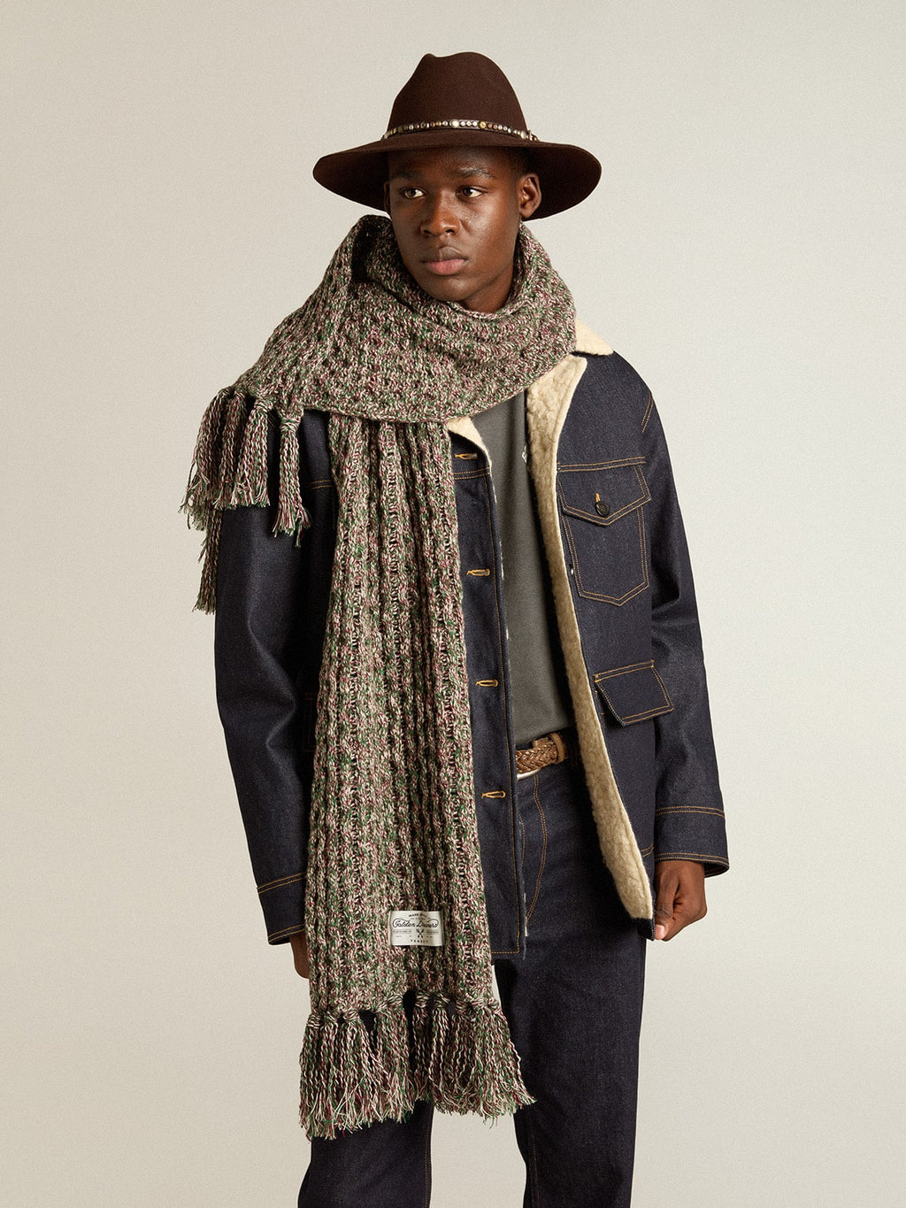 Multicolored wool scarf| Golden Goose
