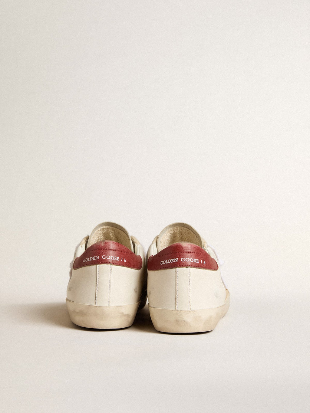 Men's Super-Star LTD in suede with green metallic star and red heel tab| Golden Goose