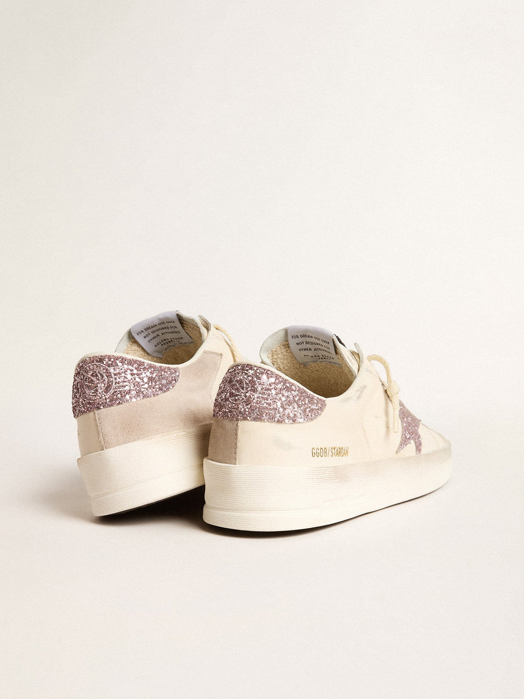 Women's Stardan in nappa and suede with pink glitter star and heel tab| Golden Goose