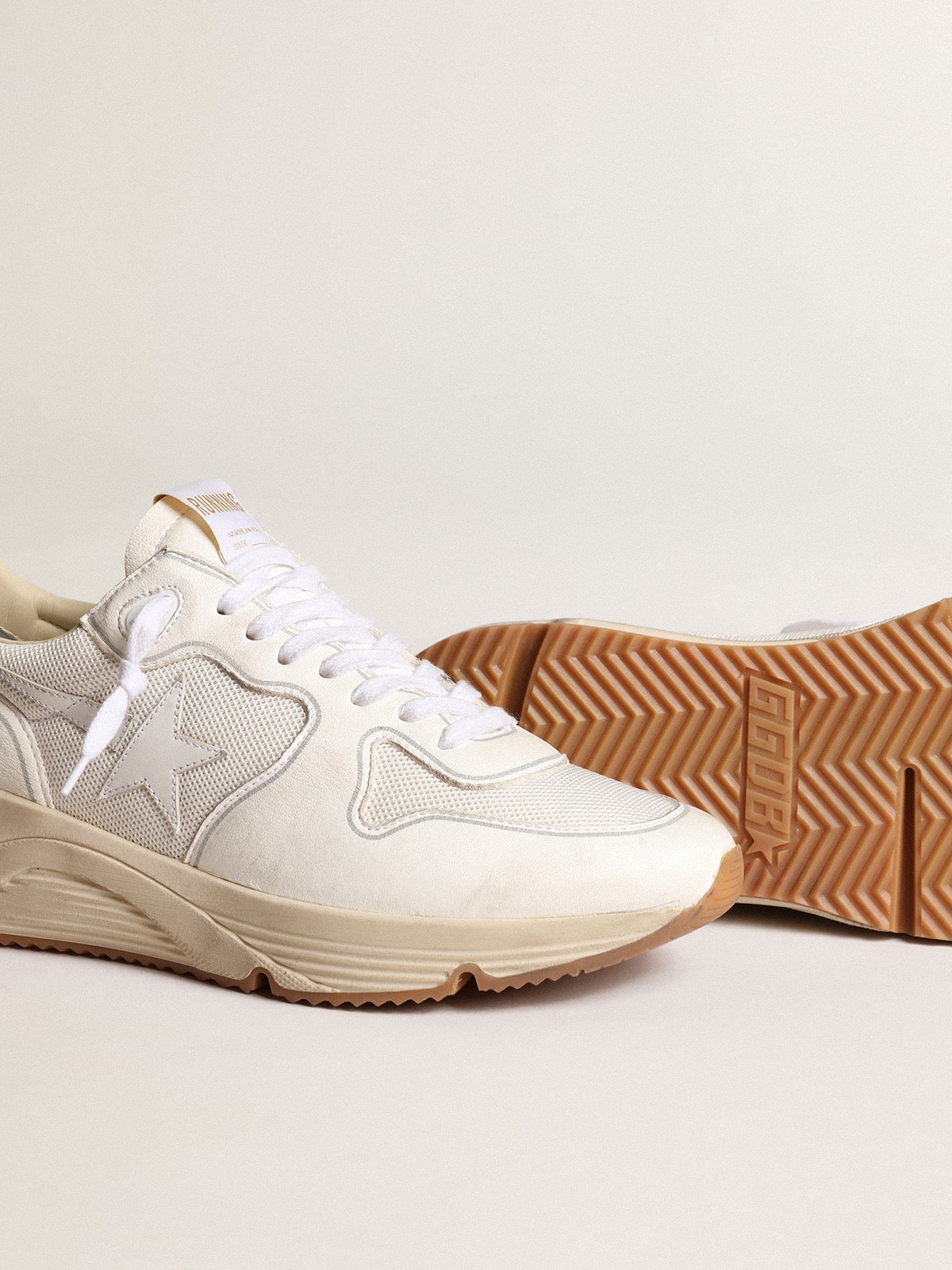 Women's Running Sole in mesh and white nappa| Golden Goose