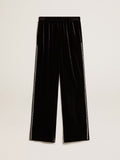 Black joggers with white embroidery| Golden Goose