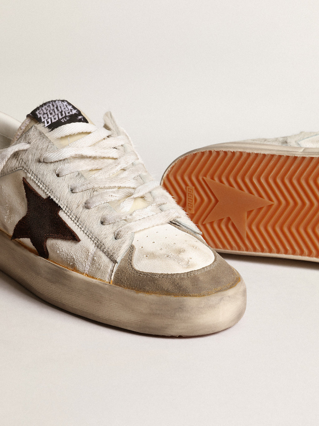 Men's Stardan in nappa and pony skin with brown suede star| Golden Goose