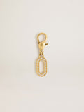 Letter O charm in gold-colored brass with crystals| Golden Goose