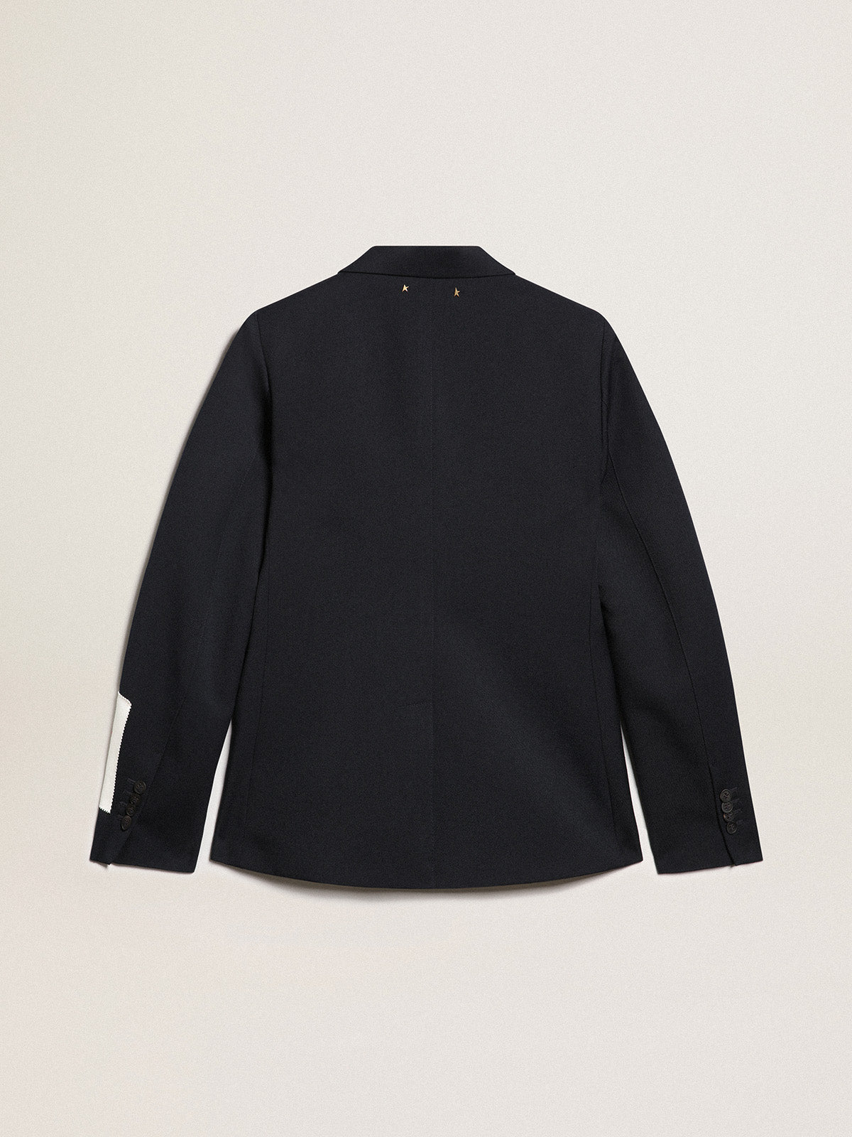 Women's single-breasted blazer in dark blue wool gabardine| Golden Goose