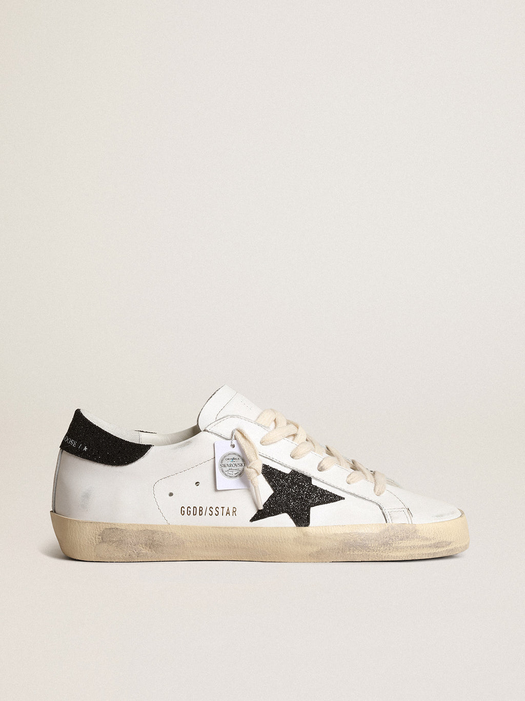 Super-Star with a black Swarovski crystal star and heel tab| Golden Goose