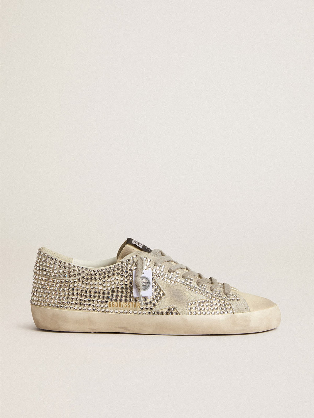 Super-Star in nubuck with Swarovski crystals and ice-gray suede star| Golden Goose