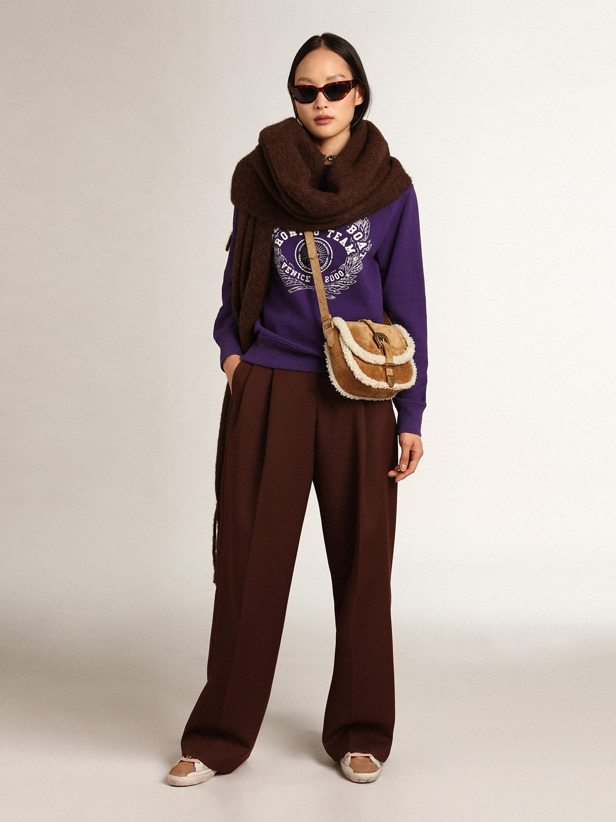 Women's Rodeo Bag in suede with shearling details| Golden Goose