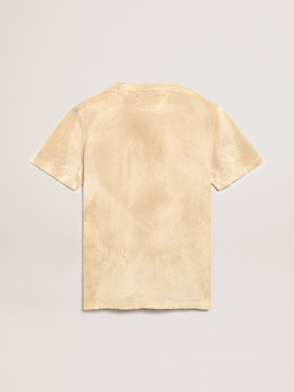 Women's bone white T-shirt with floral print| Golden Goose