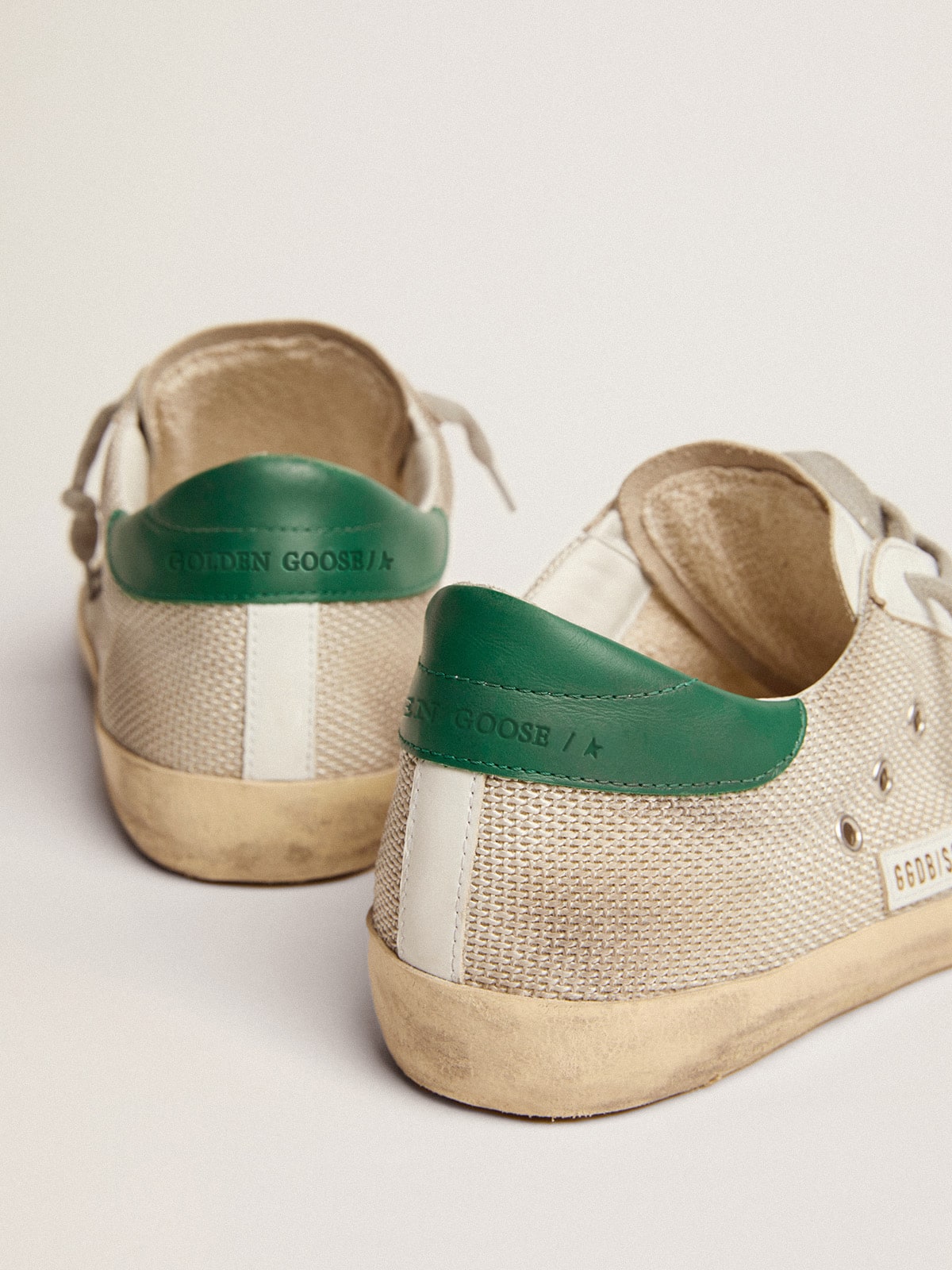 Men's Super-Star in light silver mesh with gray star| Golden Goose