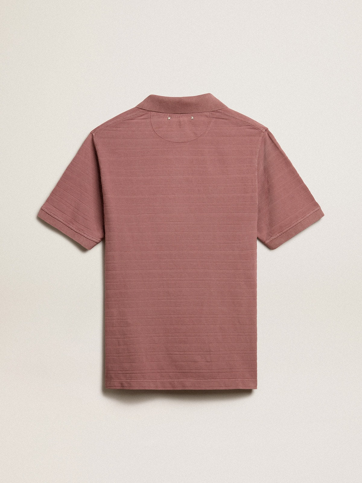 Taupe pink-colored cotton piquet polo shirt| Golden Goose