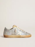 Super-Star with silver lurex details and white leather star| Golden Goose