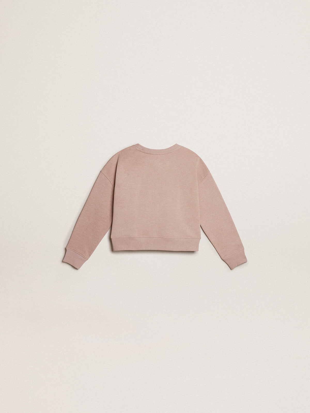 Cropped sweatshirt in pink cotton with toile de jouy print| Golden Goose