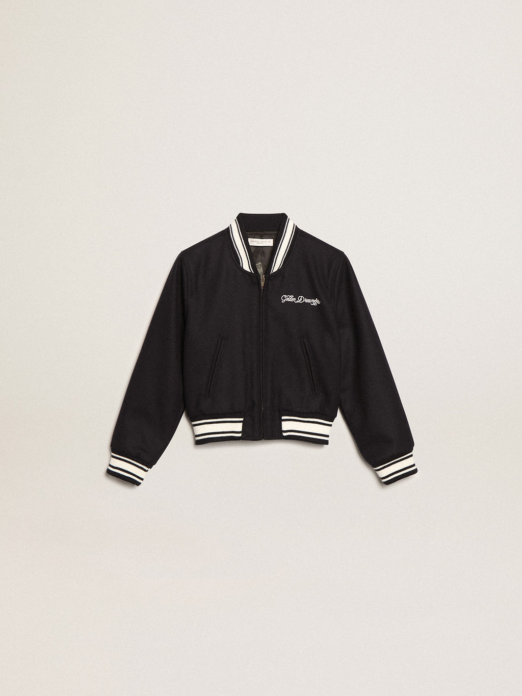 Boys' bomber jacket in dark blue wool| Golden Goose