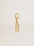 Letter B charm in gold-colored brass with crystals| Golden Goose