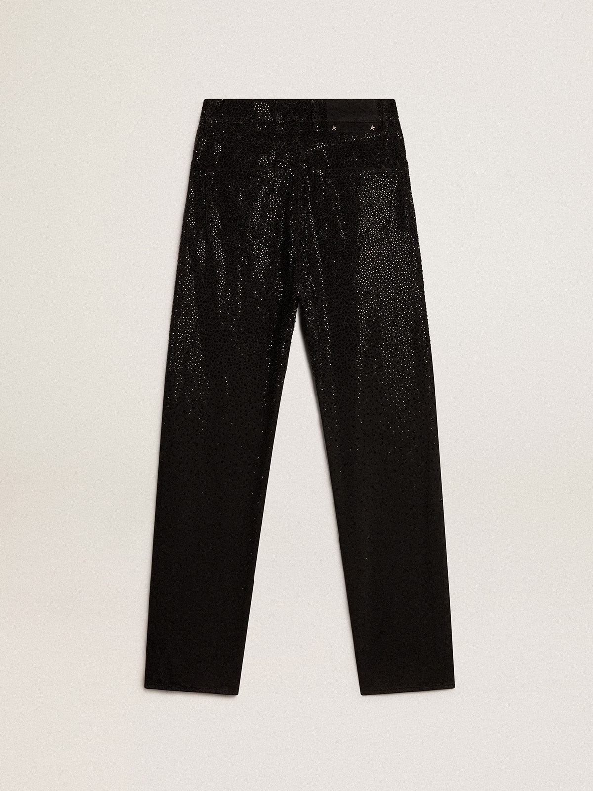 Women's cotton denim pants with shaded-effect crystal decoration| Golden Goose