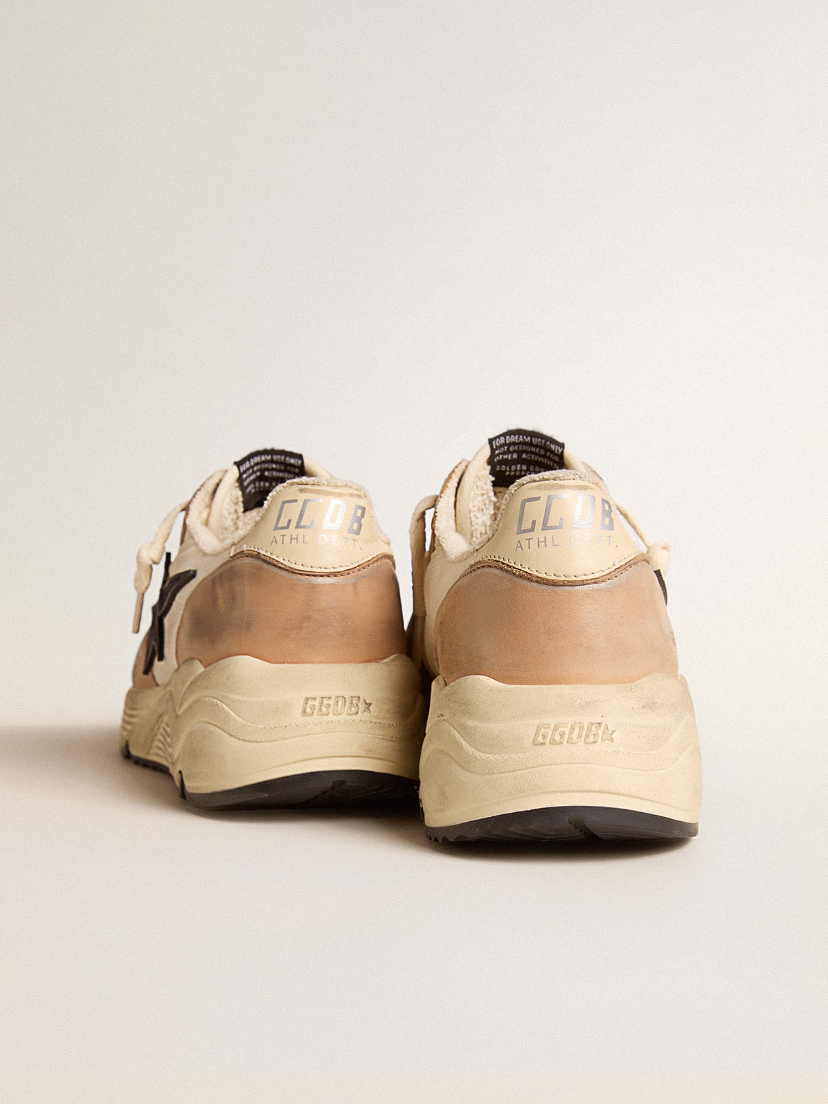 Running Sole in nylon and nubuck with dark blue suede star| Golden Goose