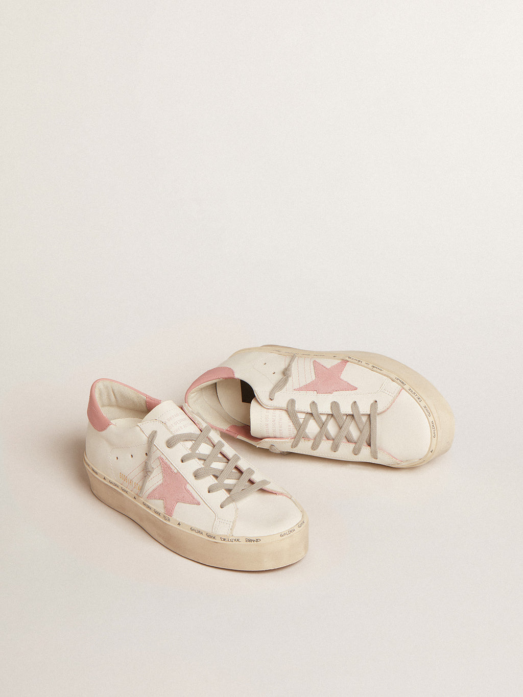 Hi Star with suede star and old rose leather heel tab| Golden Goose