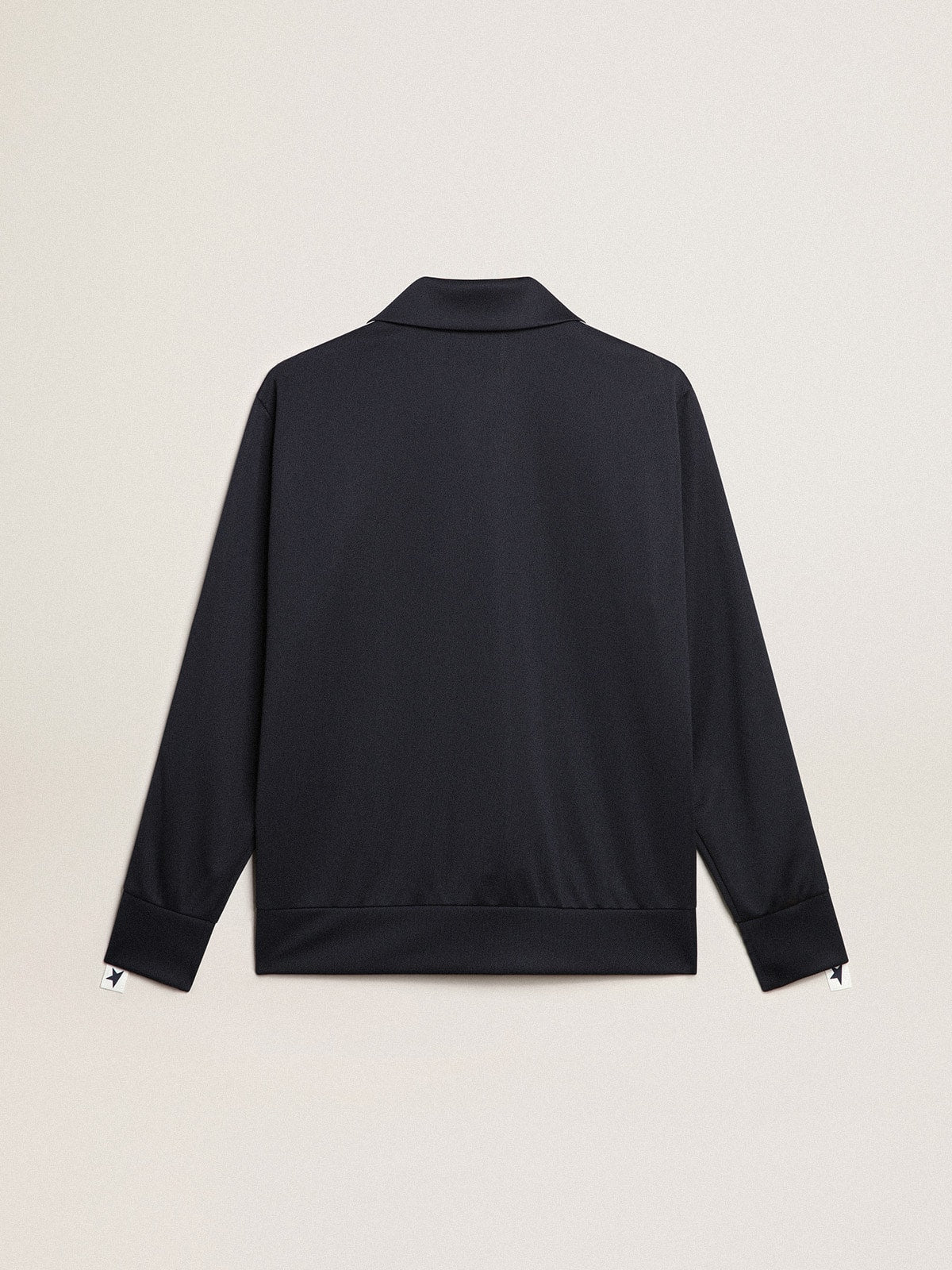 Dark blue sweatshirt with white strip and contrasting blue stars| Golden Goose