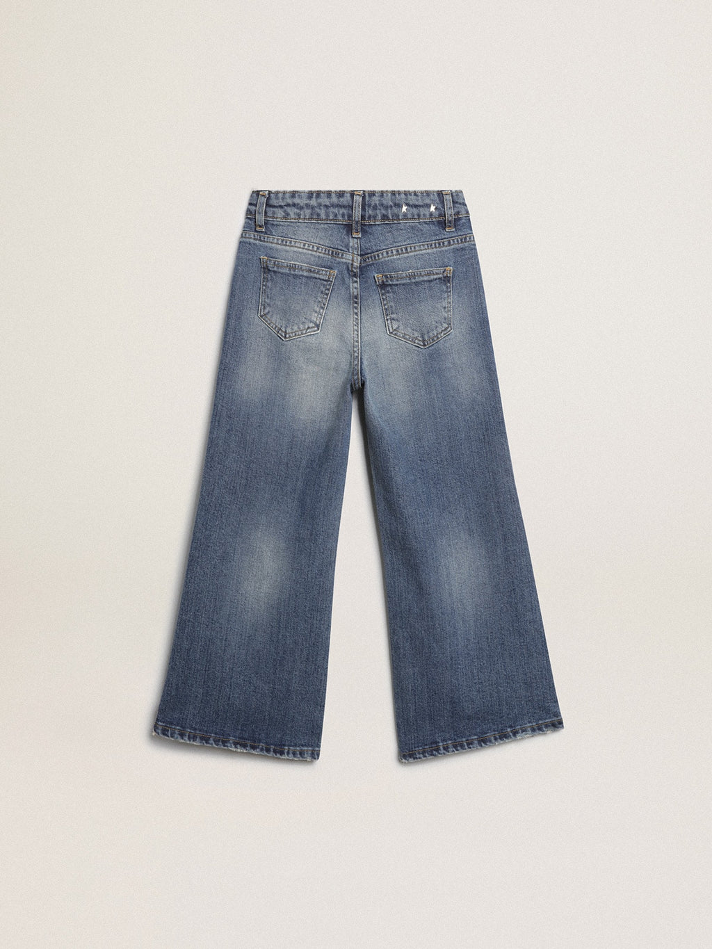 Wide-leg jeans in mid-blue bull denim| Golden Goose