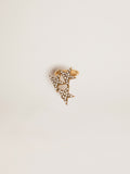Women's single drop earring in antique gold color with crystals| Golden Goose