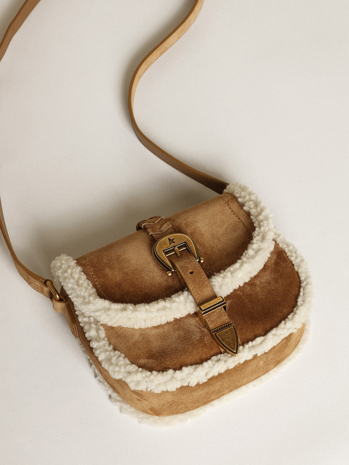 Women's Rodeo Bag in suede with shearling details| Golden Goose