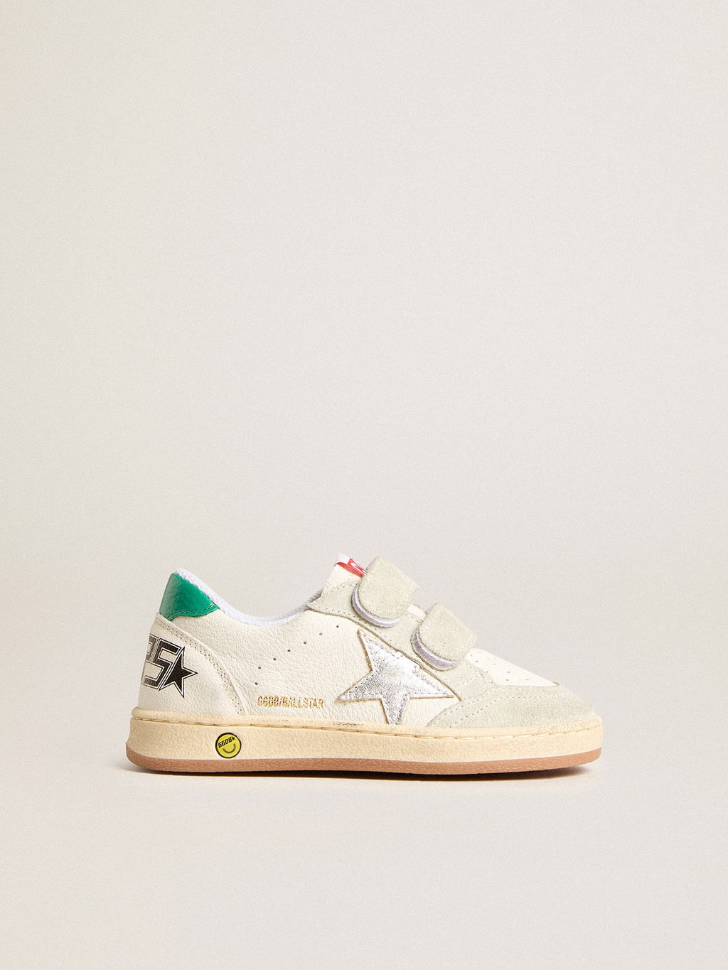 Young Ball Star with silver star and green suede heel tab| Golden Goose