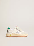 Young Ball Star with silver star and green suede heel tab| Golden Goose