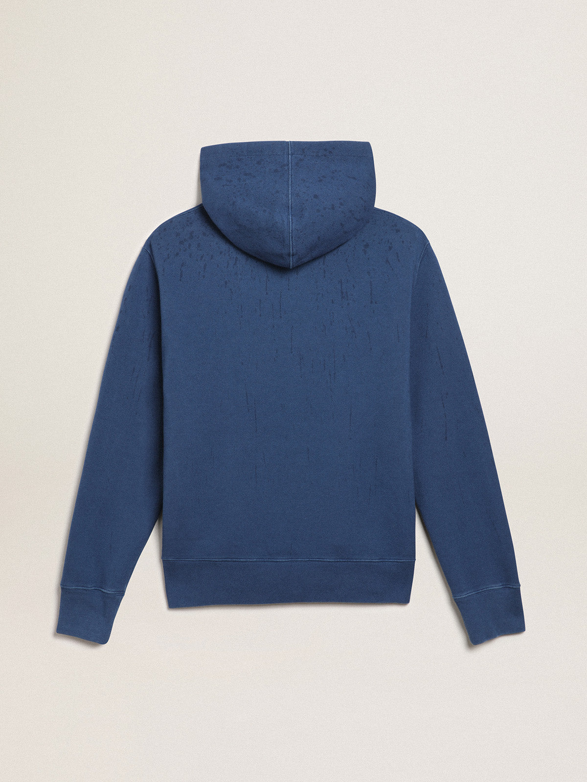 Men's midshipman blue sweatshirt with lettering| Golden Goose