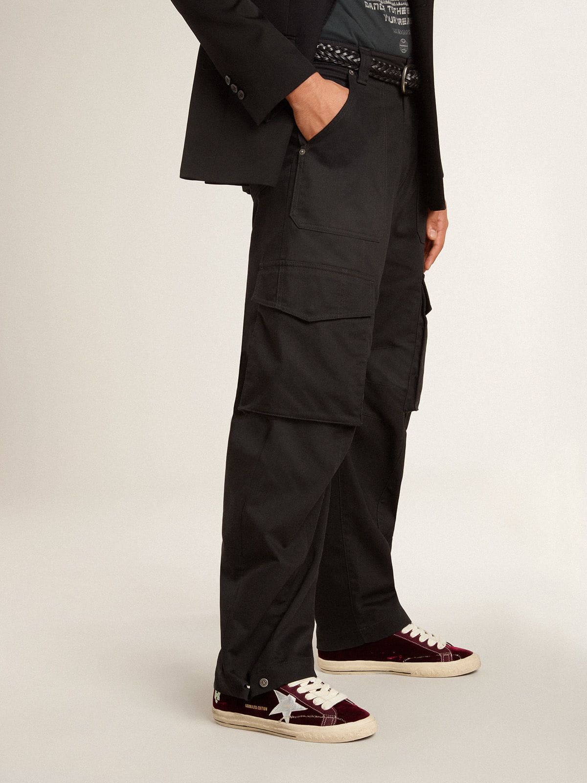 Men's Super-Star LTD in velvet with metallic leather star and heel tab| Golden Goose