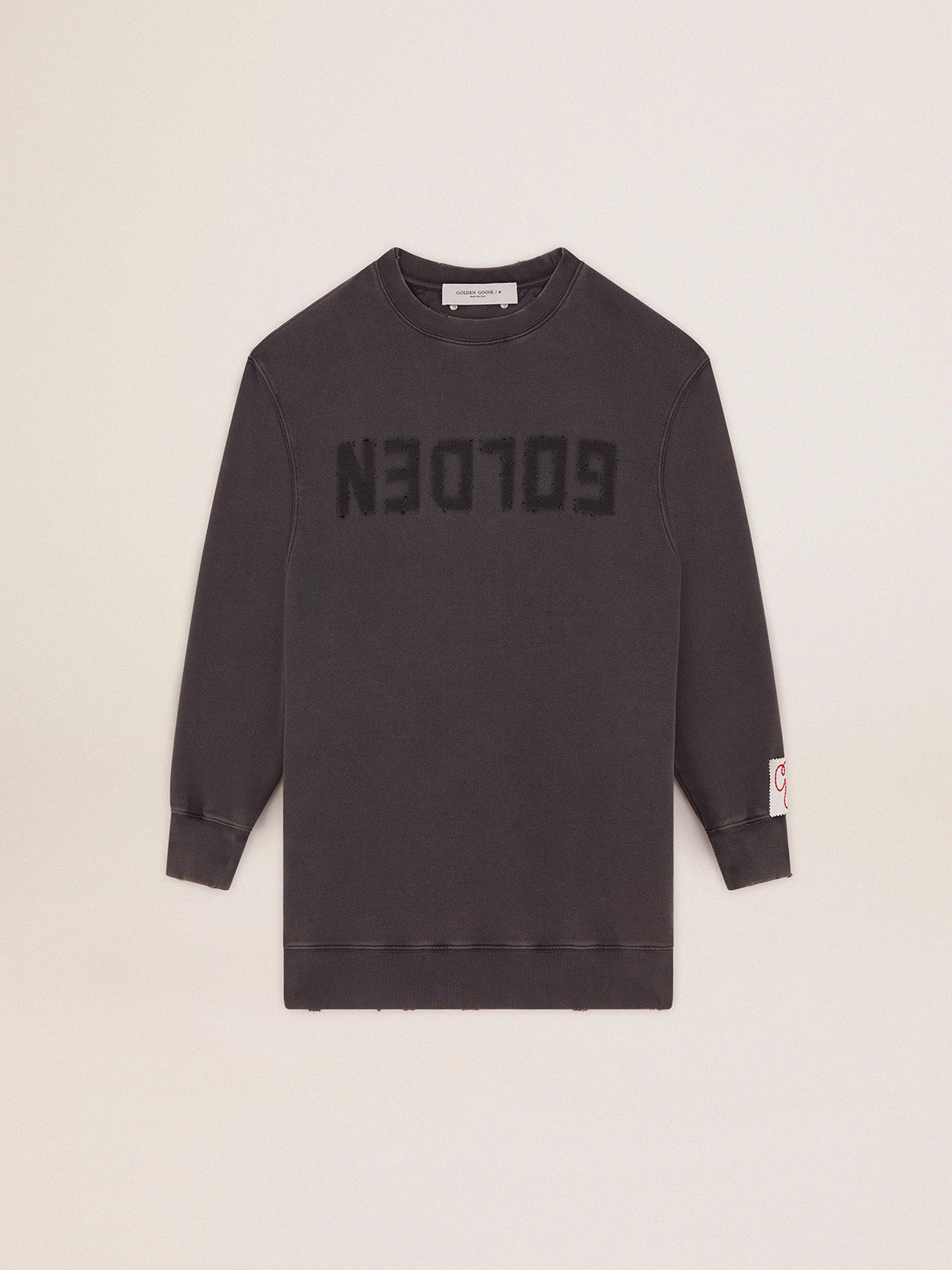 Women's sweatshirt dress with gray logo| Golden Goose
