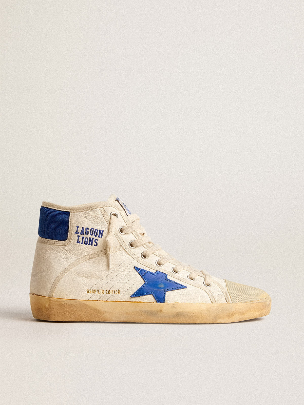 Men's Francy Penstar LAB in nappa with blue star and nylon heel tab| Golden Goose