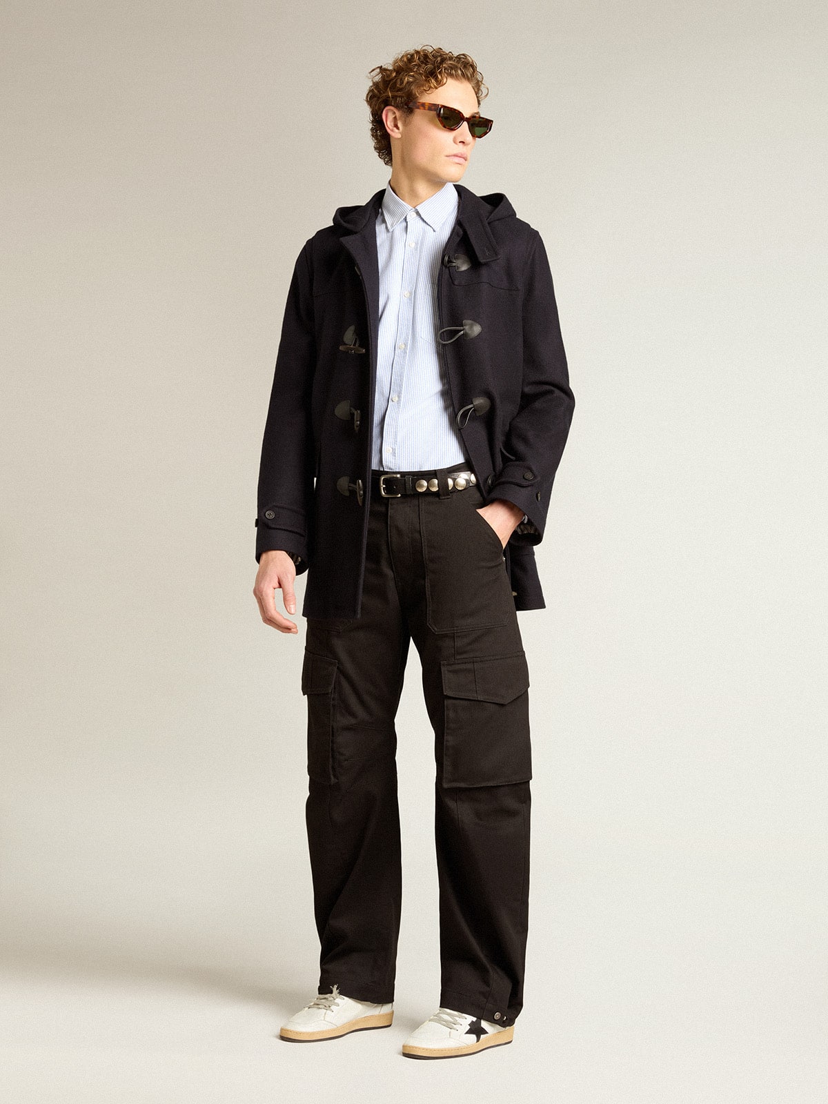 Men's shirt with narrow stripes| Golden Goose