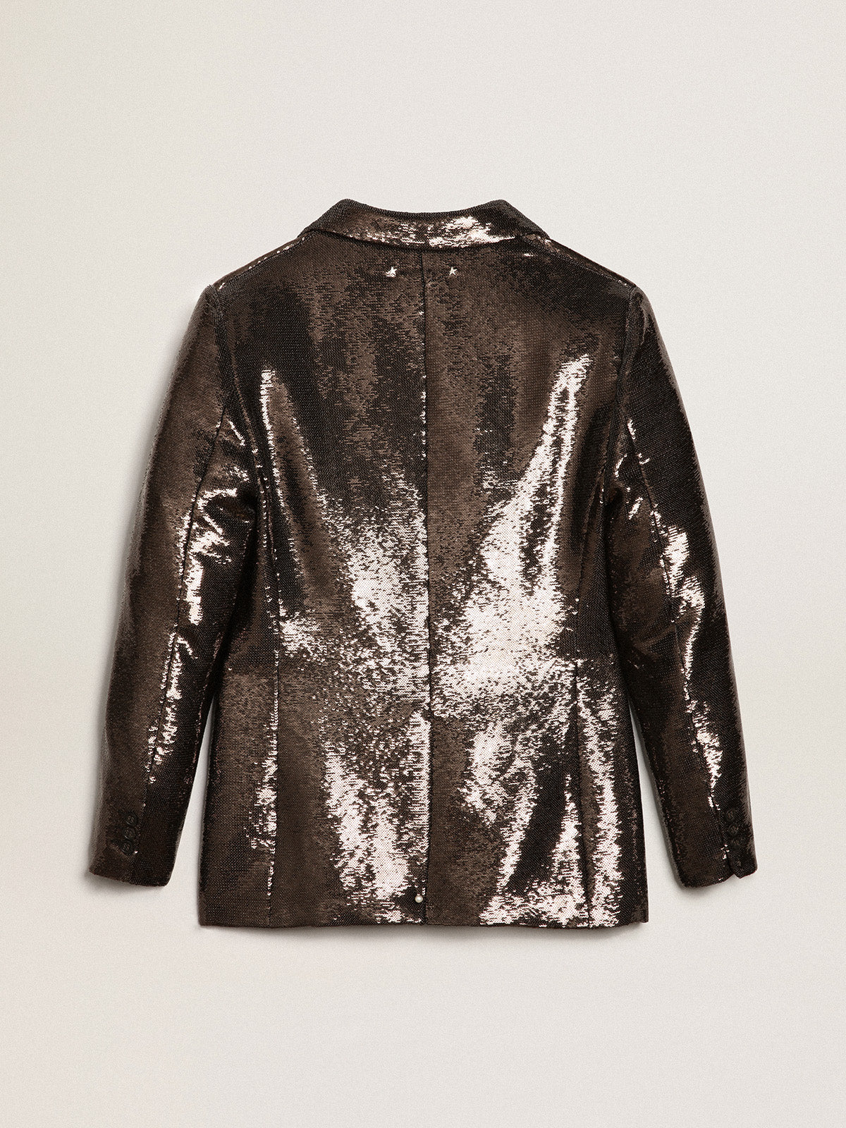 Gray single-breasted blazer with all-over sequins| Golden Goose