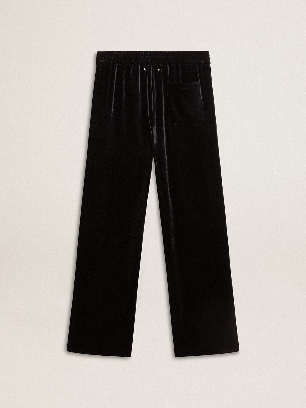 Men's black velvet effect pants| Golden Goose
