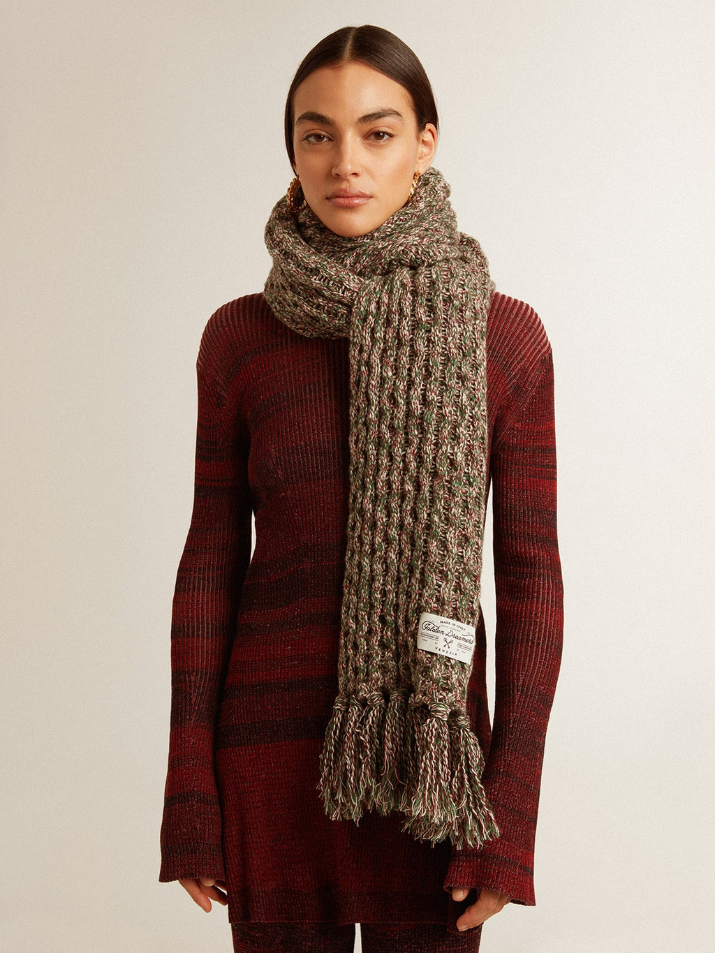 Multicolored wool scarf| Golden Goose