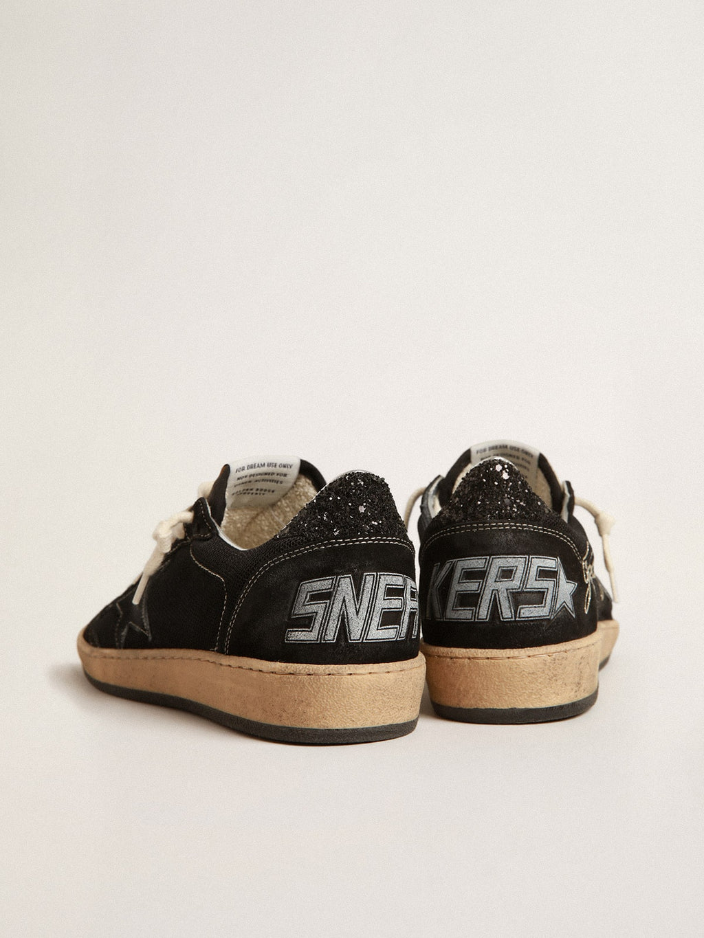 Ball Star in black mesh with black suede star| Golden Goose