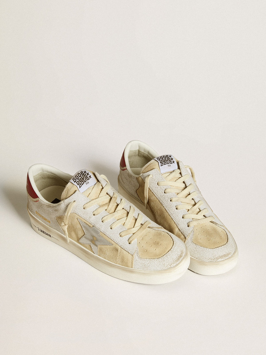 Stardan in nubuck and crackle leather with silver metallic leather star| Golden Goose