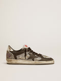 Men's Ball Star in elephant-print leather with black leather star| Golden Goose