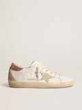Women's Super-Star with a suede star and peach-pink glitter heel tab| Golden Goose