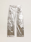 Women's cargo pants in silver technical fabric| Golden Goose