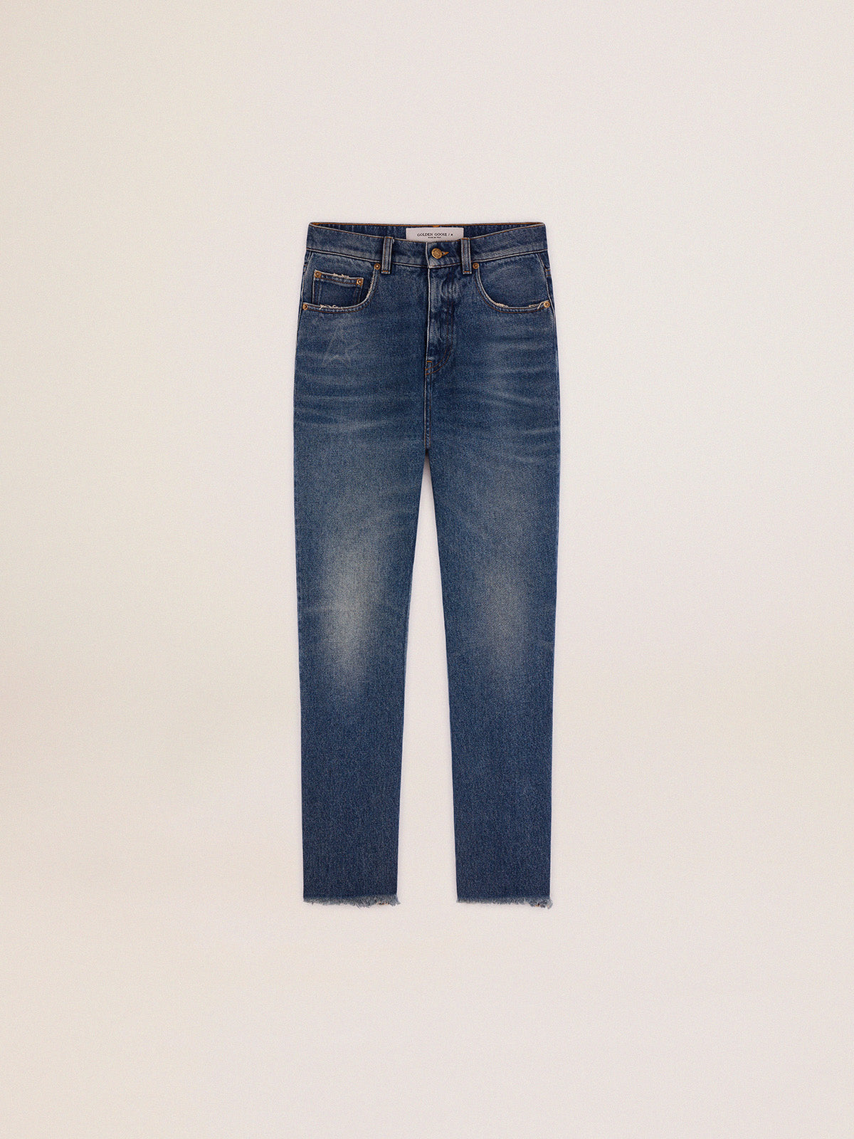 Women's cropped flared jeans with medium wash| Golden Goose