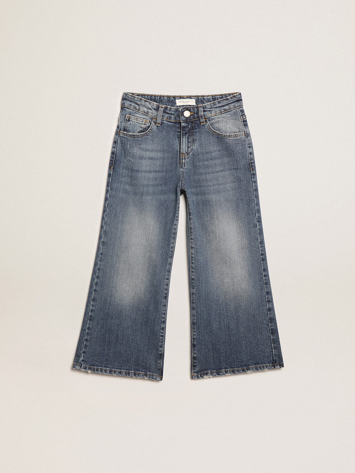 Wide-leg jeans in mid-blue bull denim| Golden Goose
