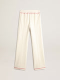 Women's heritage white joggers with CNY logo| Golden Goose